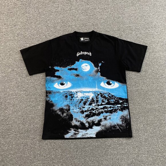 Surreal Inspired Godspeed T Shirt With Paisley Motif